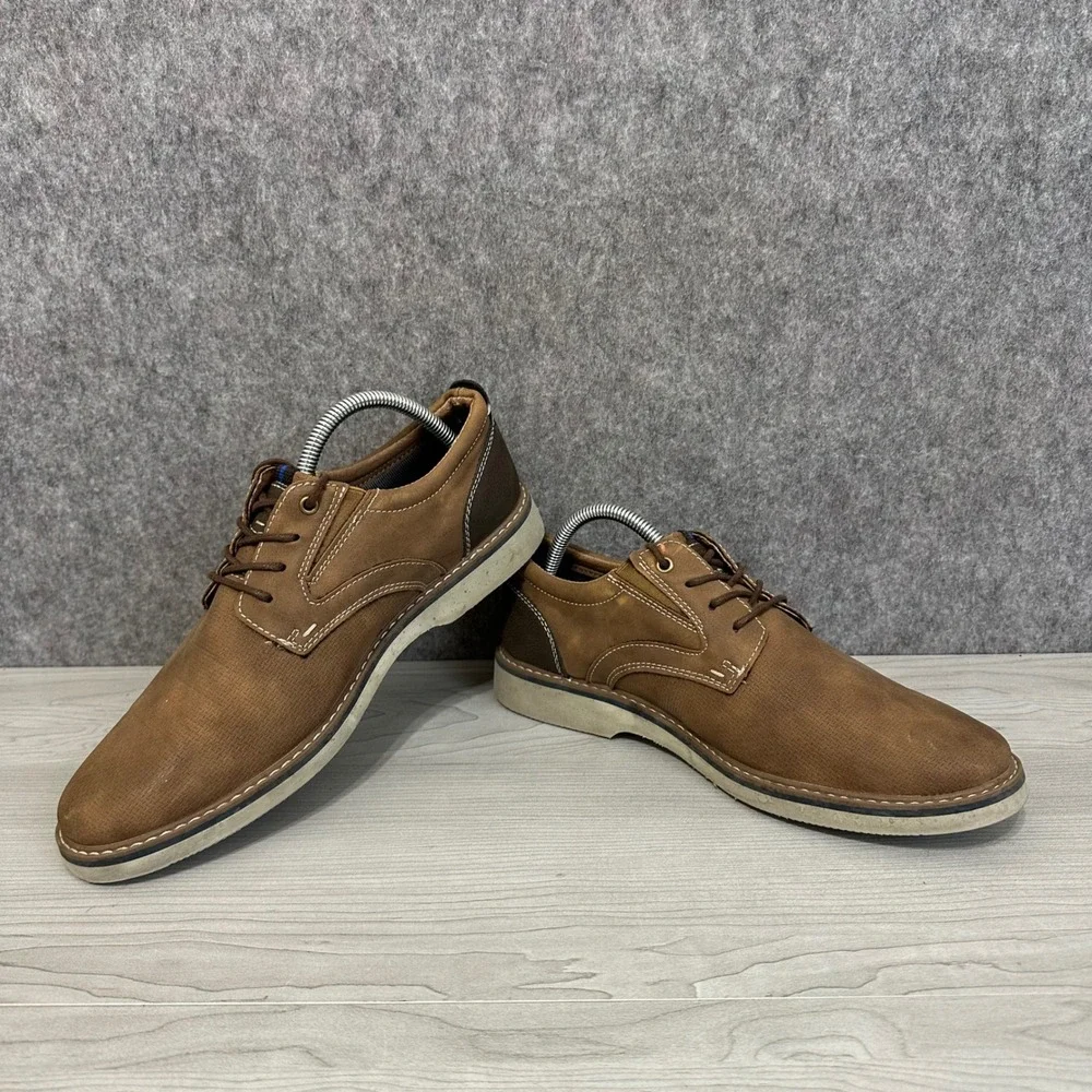 Nunn Bush Cadet Plain Toe Oxford Mens 9 Brown Casual Textured Shoes 81176-238